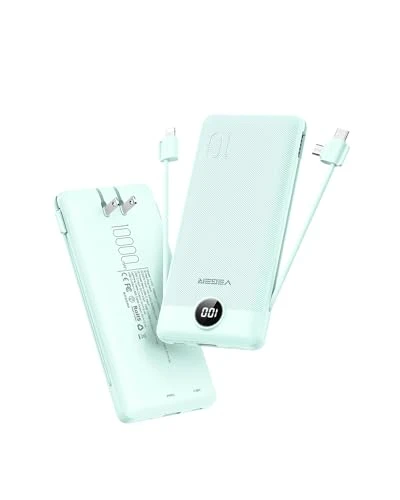 Portable Charger with Built in Cables and Wall Plug — Power Bank, VEGER