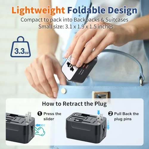 Universal Worldwide Travel Adapter Fast Charger — Power Bank, NEWVANGA