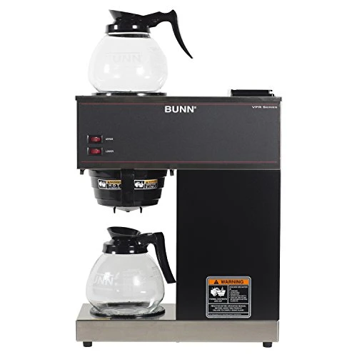 12-Cup Pourover Commercial Coffee Brewer with Upper and Lower Warmers and Two Glass Decanters, BUNN