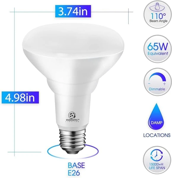 6-Pack LED Recessed Light Bulb, ENERGETIC SMARTER LIGHTING