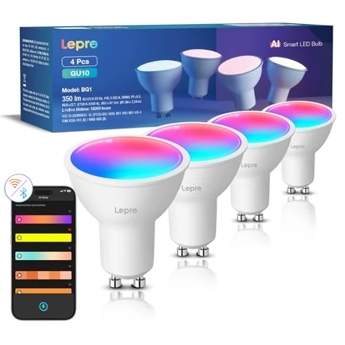 AI GU10 Smart Bulb - RGBCW Dimmable Color Changing LED Bulbs — Smart Light Bulb, Lepro