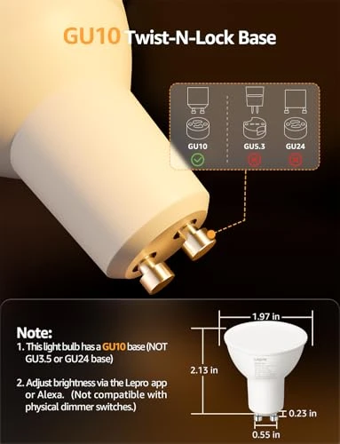 AI GU10 Smart Bulb - RGBCW Dimmable Color Changing LED Bulbs — Smart Light Bulb, Lepro