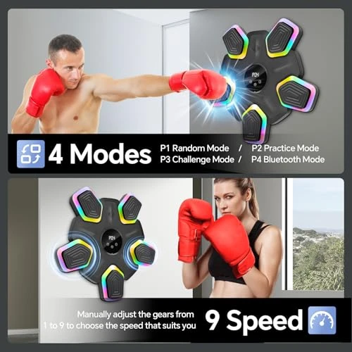 Music Boxing Machine with Parent-Child Gloves — Smart Boxing Trainer, SHGUMITE
