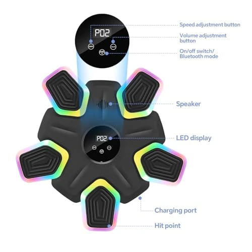 Music Boxing Machine with Parent-Child Gloves — Smart Boxing Trainer, SHGUMITE