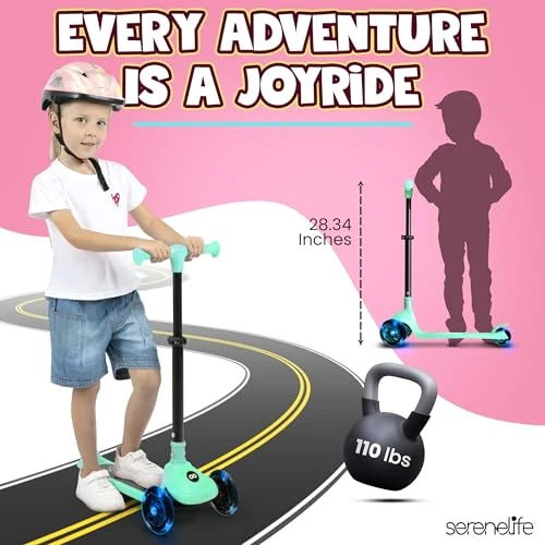 3 Wheel Foldable Kids Scooter, SereneLife