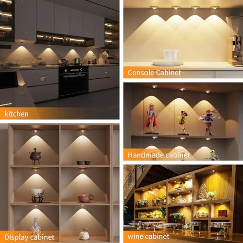 Cordless Puck Lights with Remote Control, MICLIONLED