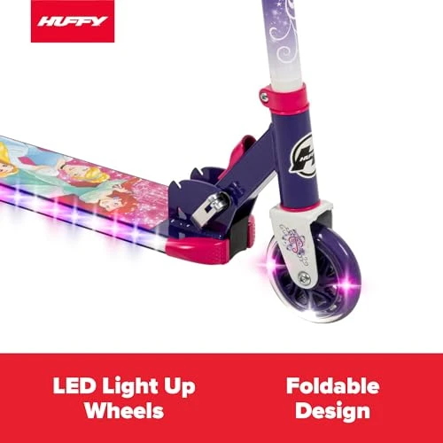 Disney Princess Light Up Inline Scooter for Girls, Huffy