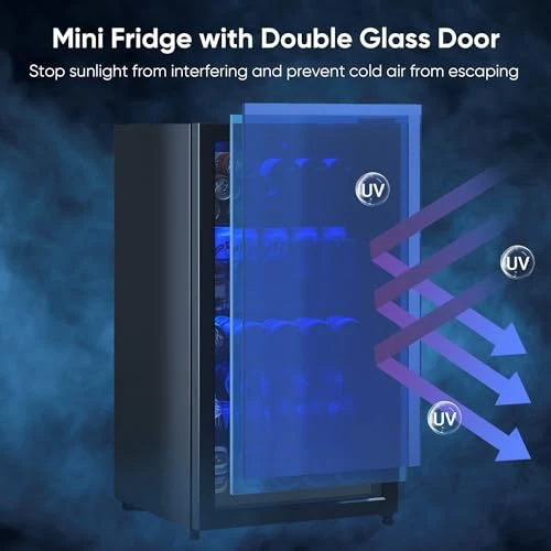 Beverage Fridge with Glass Door, Tehanld