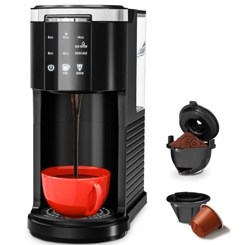 2 in 1 Coffee Machine for K-Cup & Ground Coffee — Coffee Maker, Electactic