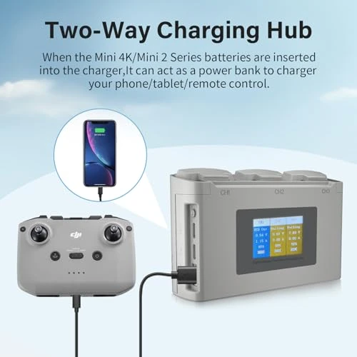 Two-Way Charging Hub with Display and Two Intelligent Batteries, Aovee