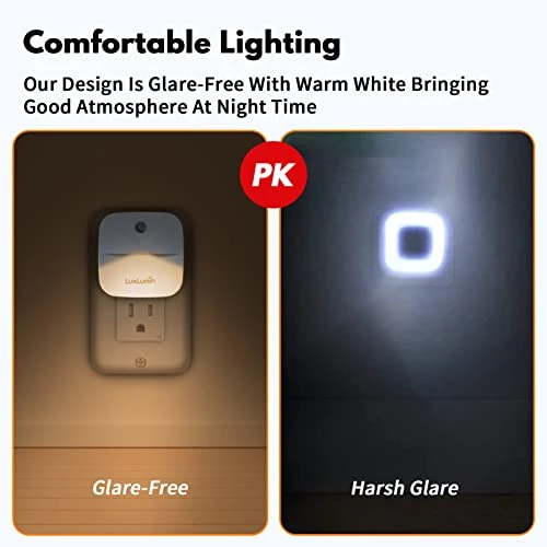 LED Night Lights with Dusk-to-Dawn Sensor, LuxLumin