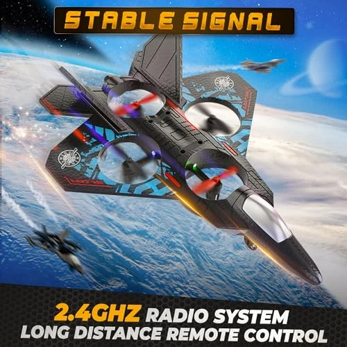 RC Plane with 360° Flips and LED Lights, BEZGAR