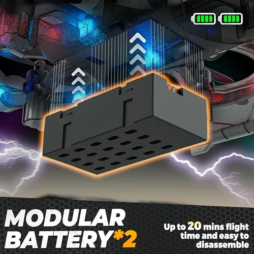 RC Plane with 360° Flips and LED Lights, BEZGAR