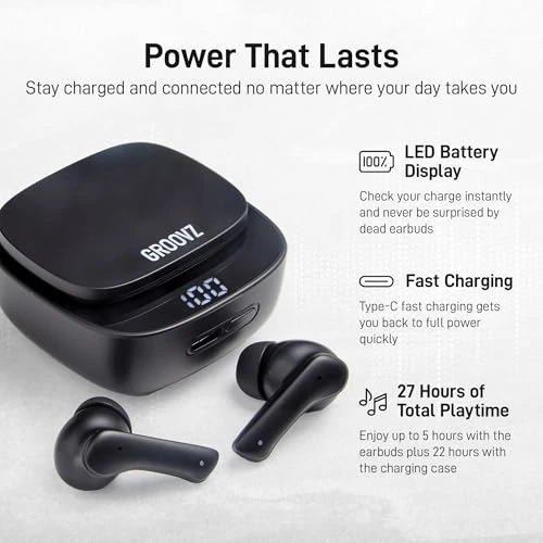 True Wireless Earbuds with Charging Case — Wireless Earbuds, Groovz Audio