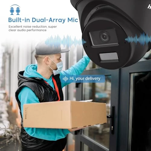 16 Channel 4K ACU-Sense PoE NVR with 8X 4MP Dual Mic IP Cameras — Security Camera, HIKV