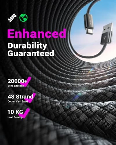 Fast Charging USB to USB C Cable, LISEN