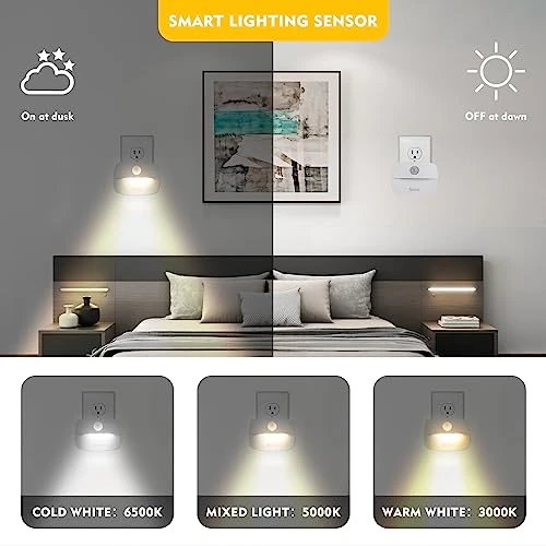 Motion Sensor Night Light Plug in 4 Pack, Sossi