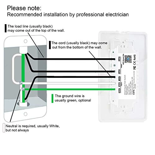 WiFi Smart Double Switch Button, Youngzuth