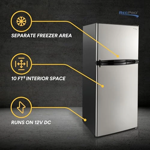 10 Cu Ft 12V RV Refrigerator, RecPro
