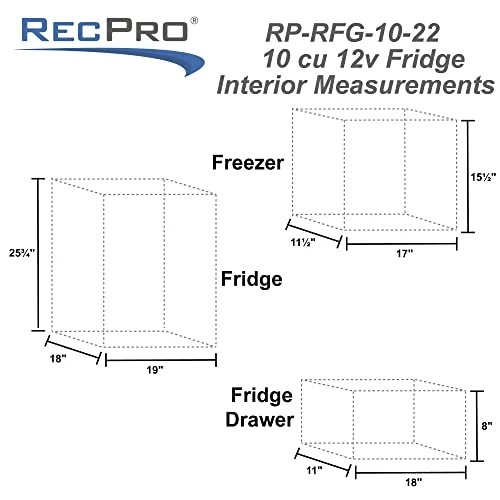 10 Cu Ft 12V RV Refrigerator, RecPro