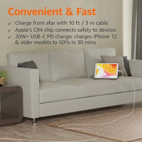 MFi Certified USB-C to Lightning Fast Charging Cable, Amazon Basics