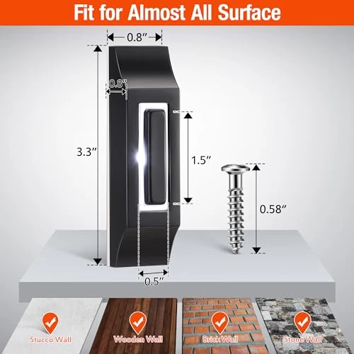 Solid Metal LED Light Up Doorbell Button, Enhon