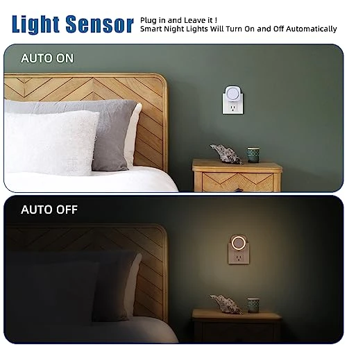 Dimmable Night Light with Dust to Dawn Sensor, EHENMALOM