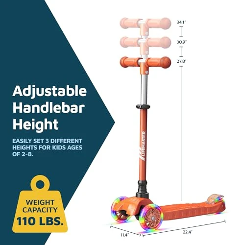 3 Wheel Kick Scooter with LED Lights, Lifemaster