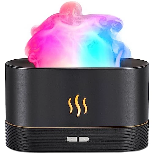 Essential Oil Diffuser and Humidifier with Flame Light, Aegci
