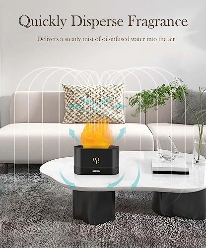Essential Oil Diffuser and Humidifier with Flame Light, Aegci
