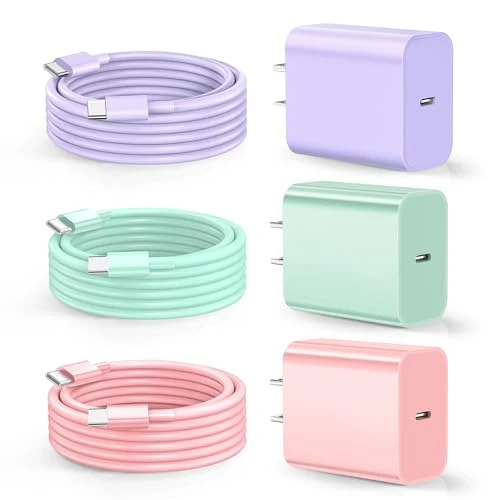 USB C Wall Charger with 3-Pack 10-Foot Cables, Dayaoncy