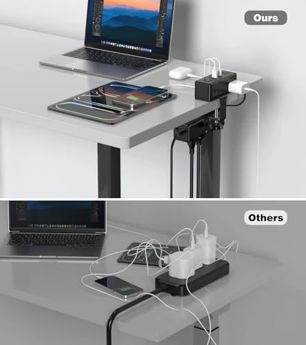 Dual Layer Desk Clamp Power Strip, VILONG