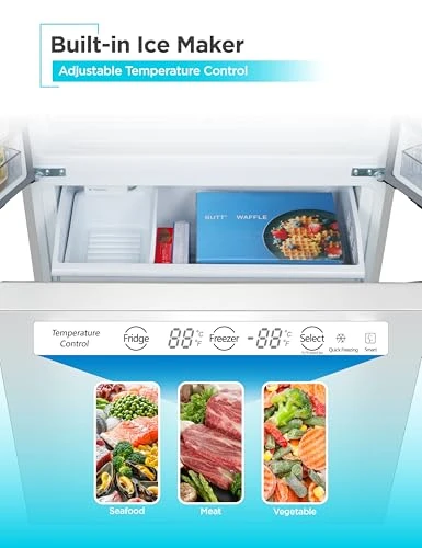 French Door Refrigerator with Built-in Ice Maker — Smart Refrigerator, BLACK+DECKER