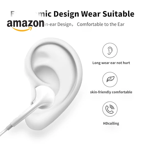 Wired Headphones Earbuds with Microphone — In-Ear Headphones, Feefuzz