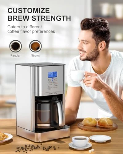 12-Cup Programmable Drip Coffee Maker, AIRMSEN