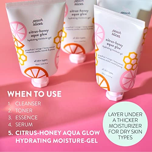 Citrus-Honey Aqua Glow Hydrating Moisture Gel, Peach Slices