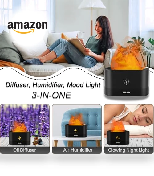 Flame Air Humidifier with Fire LED Light — Diffusers