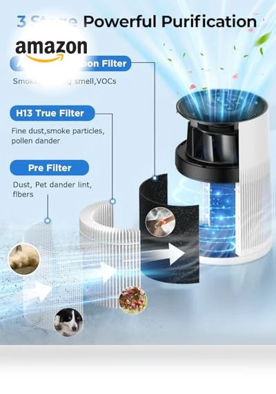 H13 True HEPA Air Purifier with Aromatherapy and Colorful Lights — Activated Carbon Air Purifiers, KOIOS