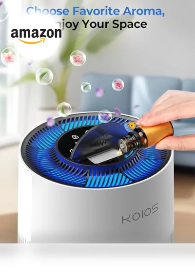 H13 True HEPA Air Purifier with Aromatherapy and Colorful Lights — Activated Carbon Air Purifiers, KOIOS