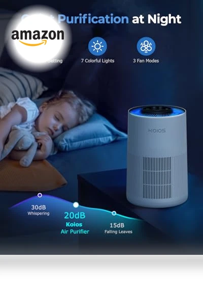H13 True HEPA Air Purifier with Aromatherapy and Colorful Lights — Activated Carbon Air Purifiers, KOIOS