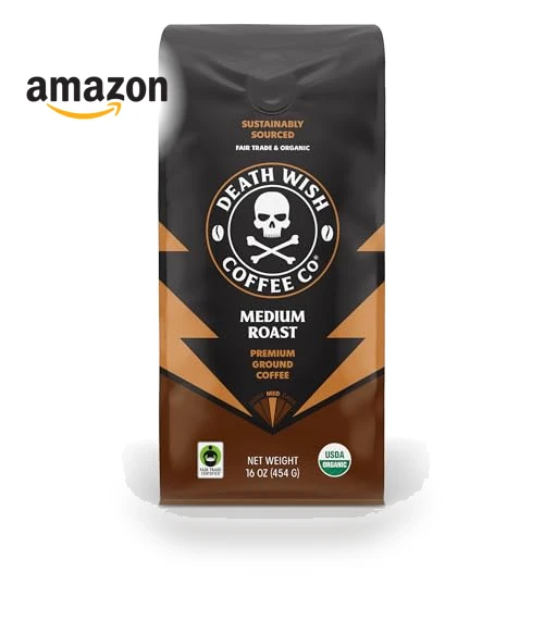 Organic and Fair Trade Medium Roast Ground Coffee — , Death Wish Coffee Co.