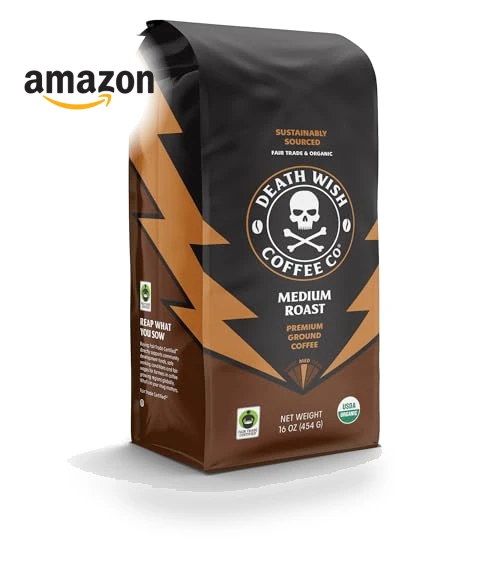 Organic and Fair Trade Medium Roast Ground Coffee — , Death Wish Coffee Co.