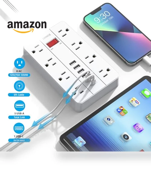 Power Strip with USB and Surge Protector — Power Solutions & Surge Protection, smnice