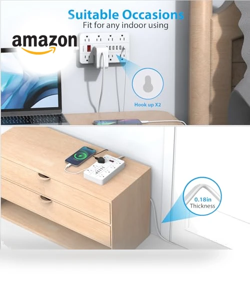 Power Strip with USB and Surge Protector — Power Solutions & Surge Protection, smnice