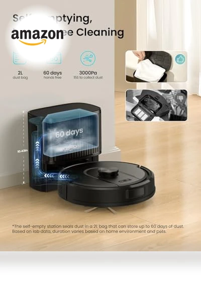 Robot Vacuum and Mop with Self-Emptying — Smart Cleaning Robots, PSUK