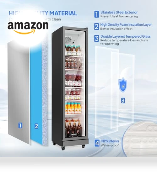 Beverage Refrigerator Commercial Display Cooler — Drink Coolers, ROVSUN