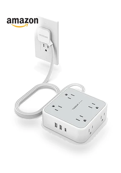 Flat Plug Power Strip Surge Protector — Power Solutions & Surge Protection, TESSAN