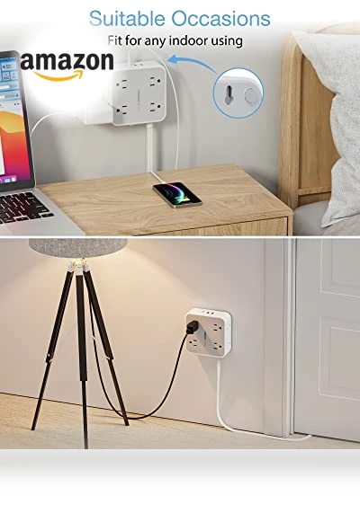 Flat Plug Power Strip Surge Protector — Power Solutions & Surge Protection, TESSAN