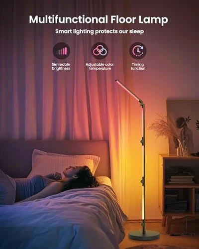 Foldable Corner Floor Lamp with Remote, AUDERWIN