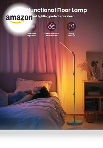 Foldable Corner Floor Lamp with Remote — Standing Lights, AUDERWIN